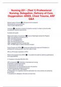 Nursing 251 - (Test 1) Professional Nursing, Delegation, Delivery of Care, Oxygenation- ARDS, Chest Trauma, ARF Q&A