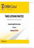 TIMED LISTENING PRACTICE  Answering exam style questions