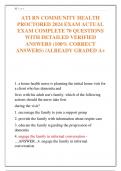 ATI RN COMMUNITY HEALTH  PROCTORED 2024 EXAM ACTUAL  EXAM COMPLETE 70 QUESTIONS  WITH DETAILED VERIFIED  ANSWERS (100% CORRECT  ANSWERS) /ALREADY GRADED A+