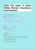 AHA 612 exam 2 Chen  Walta Review Questions  and Answers