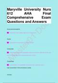 Maryville University Nurs  612 AHA Final  Comprehensive Exam Questions and Answers