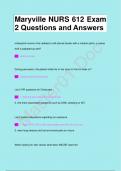 Maryville NURS 612 Exam  2 Questions and Answers