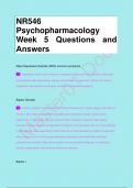 NR546 PSYCHOPHARMACOLOG Y Questions and Answers