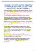 WGU C201 BUSINESS ACUMEN OBJECTIVE ASSESSMENT WITH COMLETE QUESTIONS AND CORRECT ANSWERS RATED A+