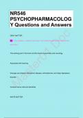 NR546  PSYCHOPHARMACOLOG Y Questions and Answers