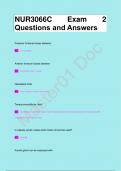 NUR3066C Exam 2 Questions and Answers