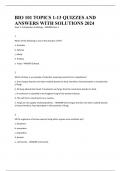 BIO 101 TOPICS 1-13 QUIZZES AND ANSWERS WITH SOLUTIONS 2024