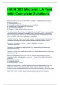 HKIN 303 Midterm LA Test with Complete Solutions