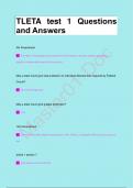 TLETA test 1 Questions  and Answers