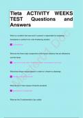 Tleta ACTIVITY WEEKS  TEST Questions and  Answers