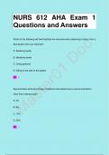 NURS 612 AHA Exam 1 Questions and Answers