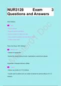 NUR3128 Exam 3 Questions and Answers