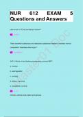 NUR 612 EXAM 5 Questions and Answers