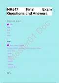 NR547 Final Exam Questions and Answers