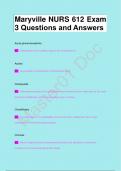 Maryville NURS 612 Exam  3 Questions and Answers