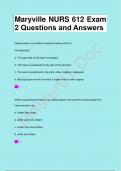 Maryville NURS 612 Exam  2 Questions and Answers