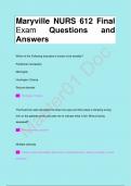 Maryville NURS 612 Final  Exam Questions and  Answers