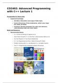 SEMESTER 1, LECTURE NOTES & FLASHCARDS  CO2402 Advanced Programming with C plus plus   