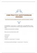 CNIM PRACTICE QUESTIONSBANK 20242025 |ACCURATE ANSWERS |VERIFIED