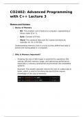 CO2402 Advanced Programming with C++ Lecture 3-4 Notes