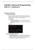 CO2402 Advanced Programming with C++ Lecture 8 Notes