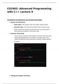CO2402 Advanced Programming with C++ Lecture 9 Notes