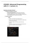 CO2402 Advanced Programming with C++ Lecture 11 Notes
