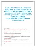 CATEGORY 3 NON-CAB OPERATED  REAL TEST 2024-2025 WITH ACTUAL  CORRECT QUESTIONS AND VERIFIED  DETAILED ANSWERS |FREQUENTLY  TESTED QUESTIONS AND SOLUTIONS  |ALREADY GRADED  A+|NEWEST|GUARANTEED PASS  |LATEST UPDATE