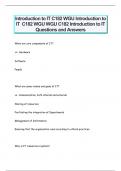 troduction to IT C182 WGU Introduction to  IT C182 WGU WGU C182 Introduction to IT Questions and Answers