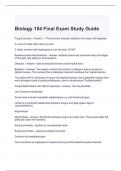 Biology 104 Final Exam Study Guide with complete solutions