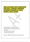 NUR 215 EXAM 5 WITH QUESTIONS  AND WELL VERIFIED ANSWERS  [ALREADY GRADED A+] REAL  EXAM!!!! REAL EXAM!!