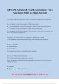 NUR631-Advanced Health Assessment Test 1 Questions With Verified Answers