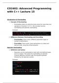 CO2402 Advanced Programming with C++ Lecture 15 Notes