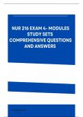 NUR 216 Exam 4- Modules Study Sets COMPREHENSIVE QUESTIONS AND ANSWERS 