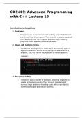  CO2402 Advanced Programming with C++ Lecture 19 Notes