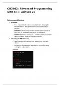 CO2402 Advanced Programming with C++ Lecture 20 Notes