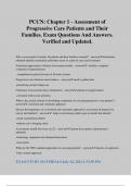 PCCN: Chapter 1 - Assessment of Progressive Care Patients and Their Families. Exam Questions And Answers. Verified and Updated.