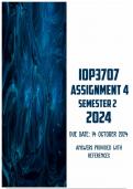 IOP3707 Assignment 4 Semester 2 2024 | Due 14 October 2024