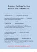 Psychology Final Exam Test Bank Questions With Verified Answers.