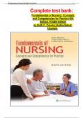 Complete test bank: Fundamentals of Nursing: Concepts and Competencies for Practice 9th Edition, Kindle Edition by Ruth F. Craven (Author)latest Upadate.