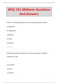 APSC 151 Midterm Questions  And Answers