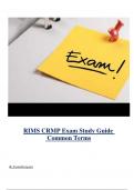 RIMS CRMP Exam Study Guide | Common Terms ( Latest 2024 / 2025 ) Actual Questions and Answers 100% Correct