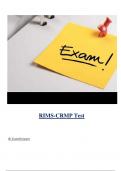 RIMS-CRMP Test ( Latest 2024 / 2025 ) Actual Questions and Answers 100% Correct