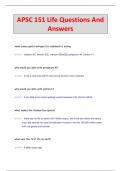 APSC 151 Life Questions And  Answers