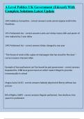 A Level Politics UK Government (Edexcel) With Complete Solutions Latest Update