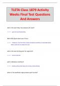 TLETA Class 1879 Activity  Weeks Final Test Questions  And Answers