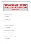 TLETA CLASS 1879 POST TEST  STUDY GUIDE Questions And  Answers