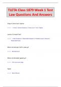 TLETA Class 1879 Week 1 Test Law Questions And Answers