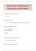 TLETA Class 1879 Week 2 Questions And Answers