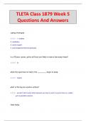 TLETA Class 1879 Week 5 Questions And Answers